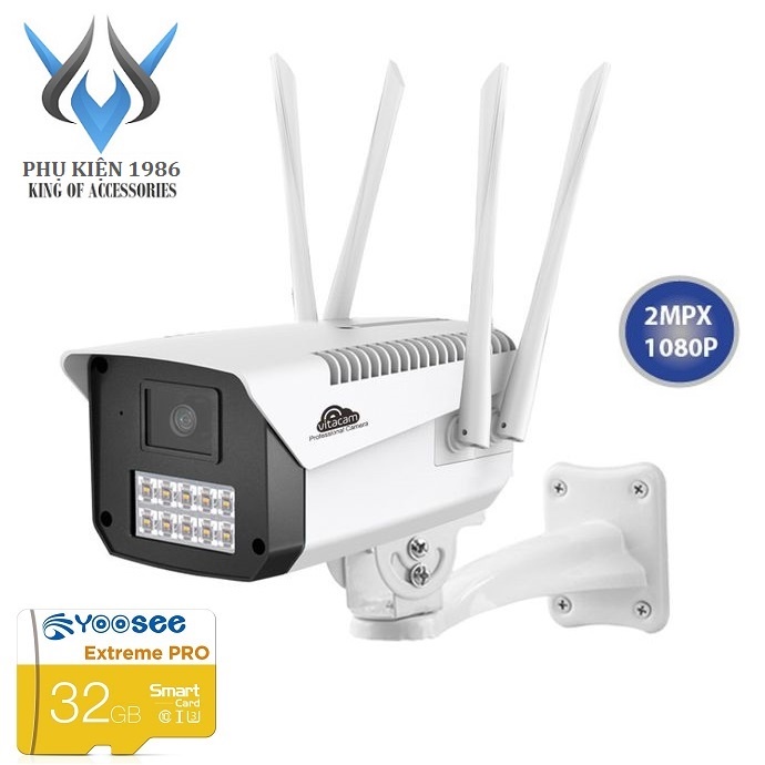 Camera IP Wifi Vitacam VB1090 4 Râu 2.0MPX FullHD 1080P, Đèn Starlight màu ban đêm, Xoay 355 độ (Trắng) - Phụ Kiện 1986