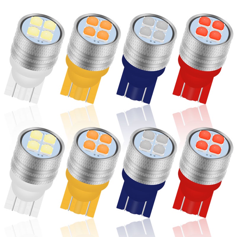 1 Bóng Đèn LED T10 W5W 4SMD 12V Ánh Sáng Trắng Cho Xe Hơi