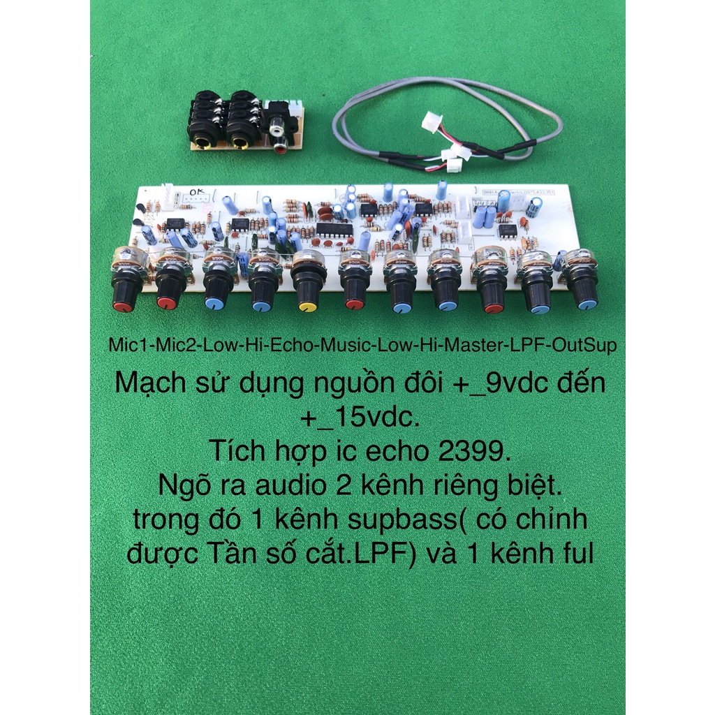 MẠCH CHỈNH ÂM SẮC MICRO LIỀN ECHO 11 VOLUME.NGÕ RA 1 SUPBASS,1 FUL