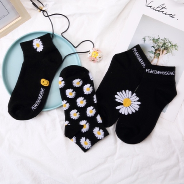 SET 05 Đôi tất hoa cúc Thấp Cổ Unisex GD PMO Phong cách Hàn Quốc - Đôi Vớ Hoa Cúc | FREESHIP FLASHSALE