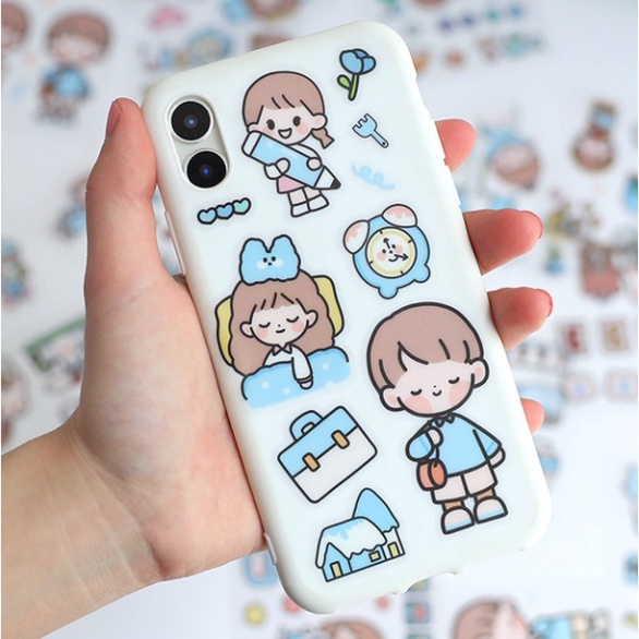Bộ Sticker Đủ loại, Sticker hình dán dễ thương, Giấy dán trang trí Bình Giữ Nhiệt, Điện thoại Hàn Quốc RICKSTORE