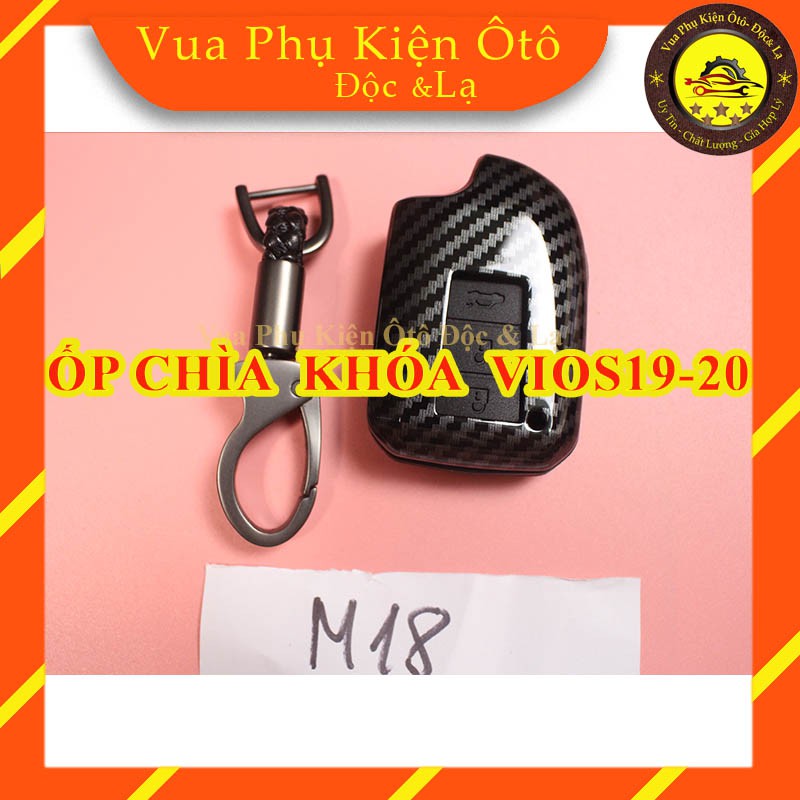 Ốp chìa khóa Toyota Vios 2019 2020 - bọc chìa khóa cho xe ô tô vân carbon M19