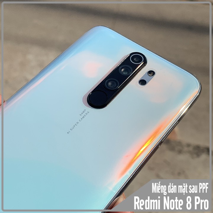 Miếng Dán PPF Xiaomi Redmi Note 8 Pro Mặt sau Trong suốt + Ánh 7 Màu