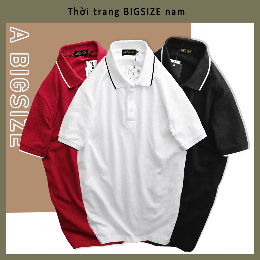 Áo Polo dưới 1.65m Bigsize vải Cotton cao cấp xuất xịn dệt bo dày dặn chuẩn form áo 70- 120 kg