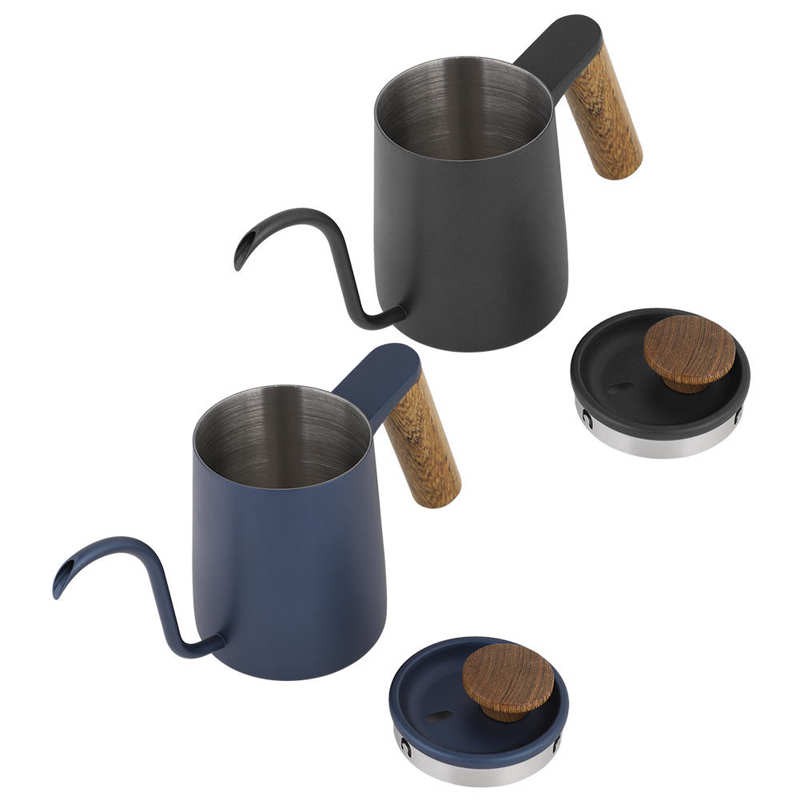 【Seller Recommend】Stainless Steel Fashion Wooden Handle Drip Coffee Pot Long Spout Kettle 350ml