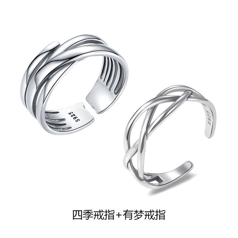 Bộ Nhẫn Hở Hình Đồng Xu Cổ Điển Xiaohongshu Khuyến Nghị Cho Nữ