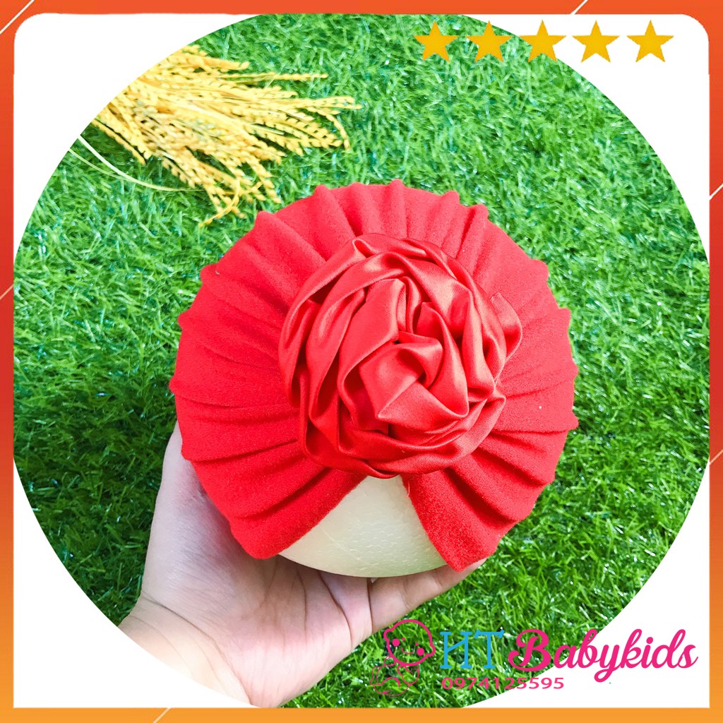 Mũ turban bé gái - đỏ baby (4-10kg)