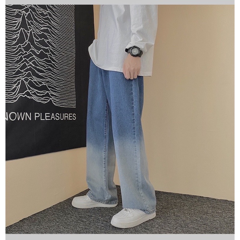 Quần Jeans nam ống xuông phai ống streetwear, quần bò nam dáng đứng mẫu wash 2 màu