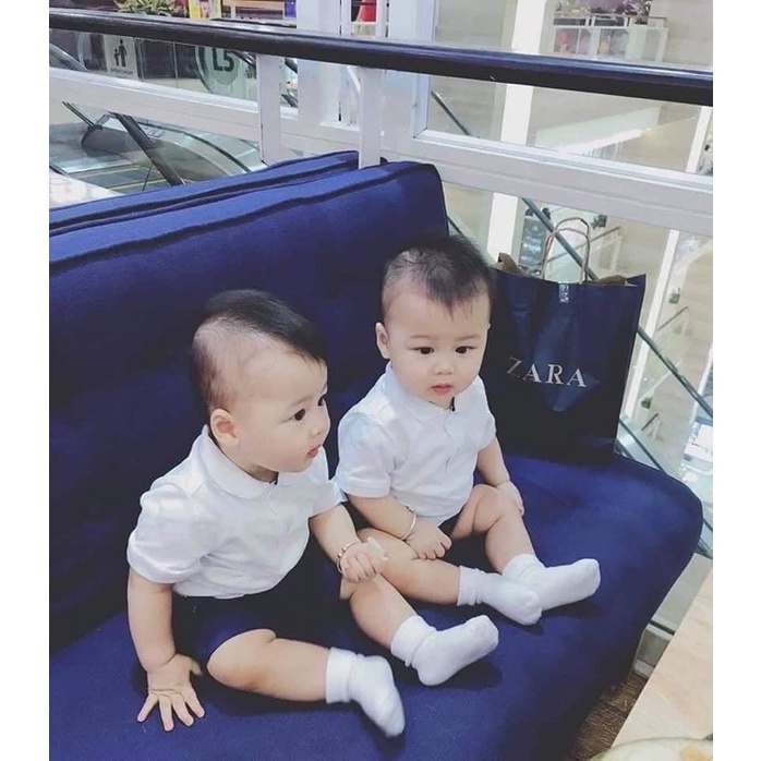 Áo polo bé trai, áo cổ bẻ hàng xuất dư vải mát cho bé 14-28kg