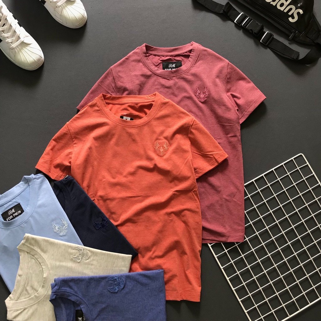Áo thun nam [FREESHIP 50K] áo phông nam cao cấp thêu hình đơn giản vải cotton dày dặn thấm hút mồ hôi - Liyor - TCT4003 | BigBuy360 - bigbuy360.vn