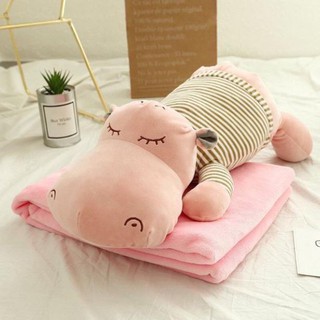 Gối mền Voi lười, Hà mã lười 3 trong 1, hang siêu to dài 70cm