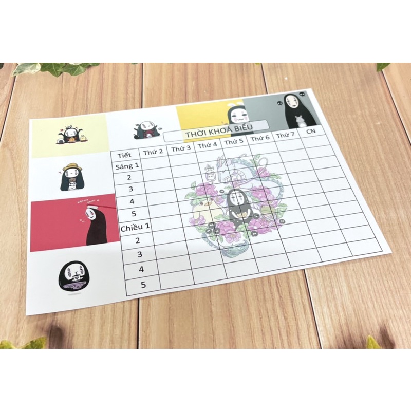 thời khoá biểu 5 tấm khác nhau cute ngộ nghĩnh / thời khoá biểu pony bơ vô diện 3 anh em nhà gấu mèo pusheen