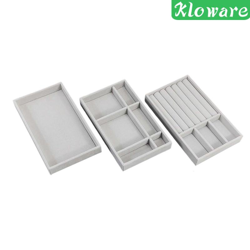 Bộ 3 Khay Trưng Bày Trang Sức / Đồng Hồ / Ngăn Kéo Tiện Dụng Cho Nữ