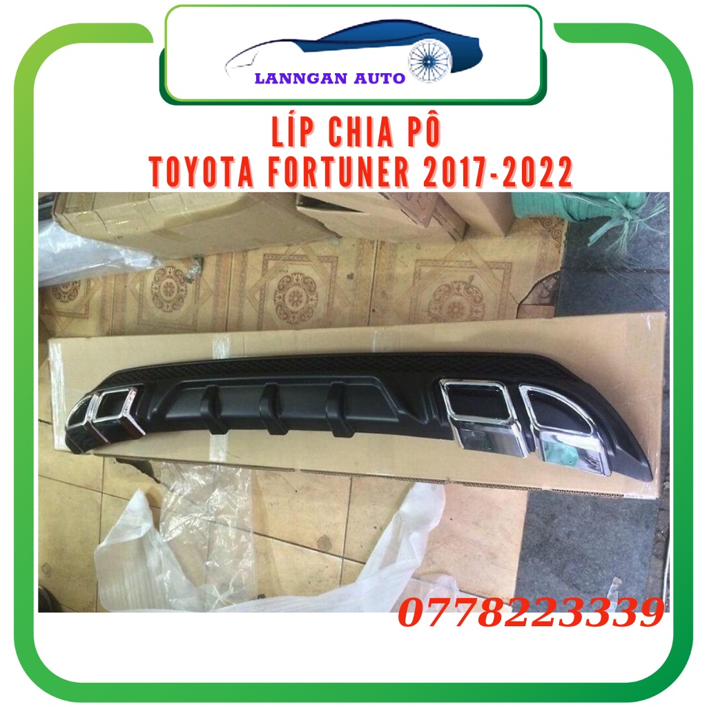 Lip chia pô xe TOYOTA FORTUNER 2017-2022, Lippo Fortuner nhựa đen ABS, Thời trang phong cách cho xe