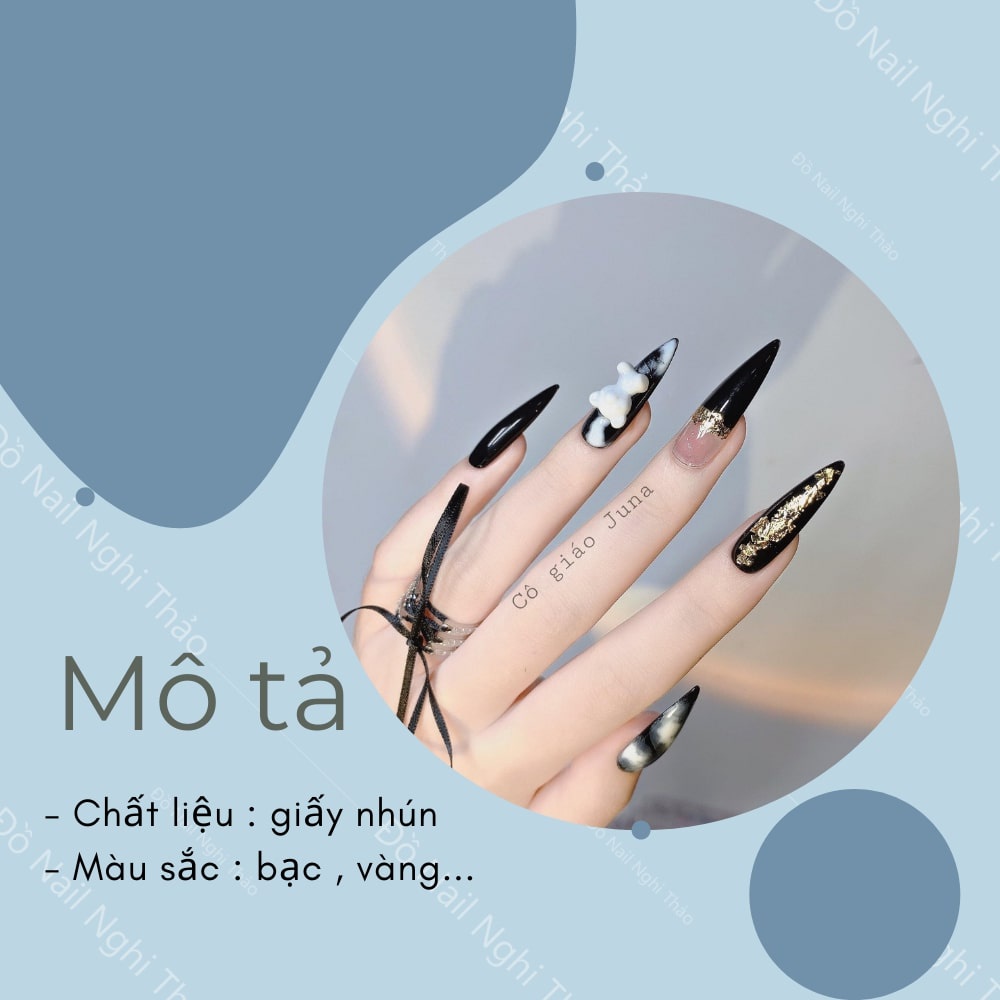 Giấy nhún nail vàng bạc LADURA