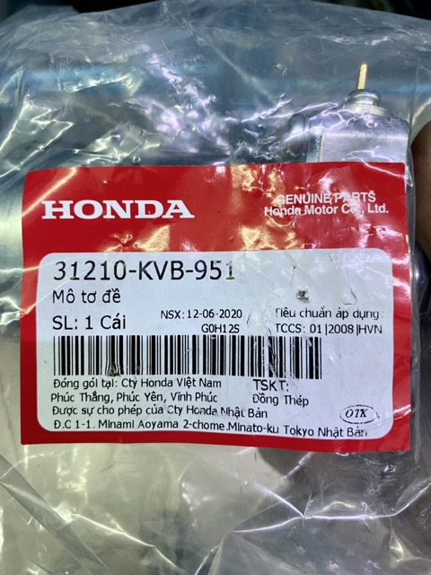 CỦ ĐỀ-CỤM MÔ TƠ ĐỀ ZIN WAVE 110cc ( WAVE A/S/RS/RSX/BLADE 110cc) CHÍNH HÃNG HONDA