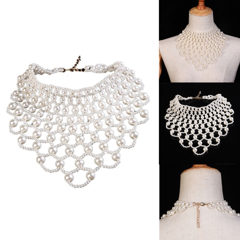 Vòng Cổ Choker Đính Hạt Ngọc Trai Nhân Tạo Có Thể Tháo Rời Thời Trang Mùa Hè Cho Nữ