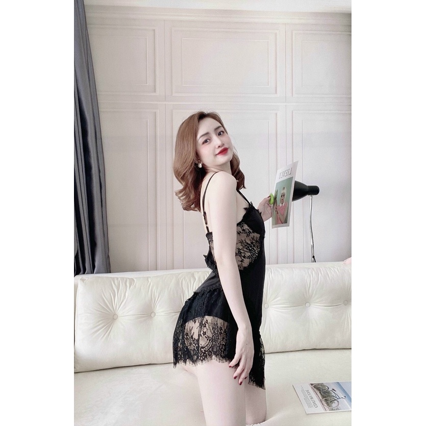 Đầm Ngủ Sexy Ren Đuôi Cá Mã 002 Minhduongct Đầm Ngủ Lụa Phối Ren Mềm Mịn