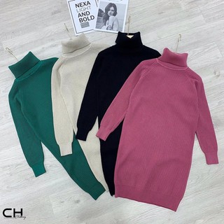 Váy len cổ lọ