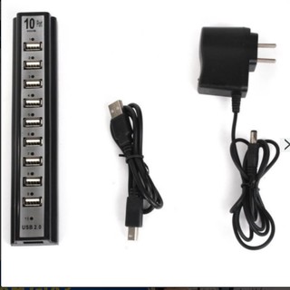 Hub usb 10 cổng chuẩn 2.0 hỗ trợ nguồn ngoài