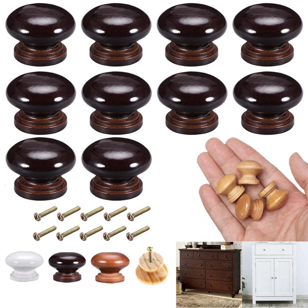Tay Nắm Cửa Tủ Bằng Gỗ Hình Tròn DIY