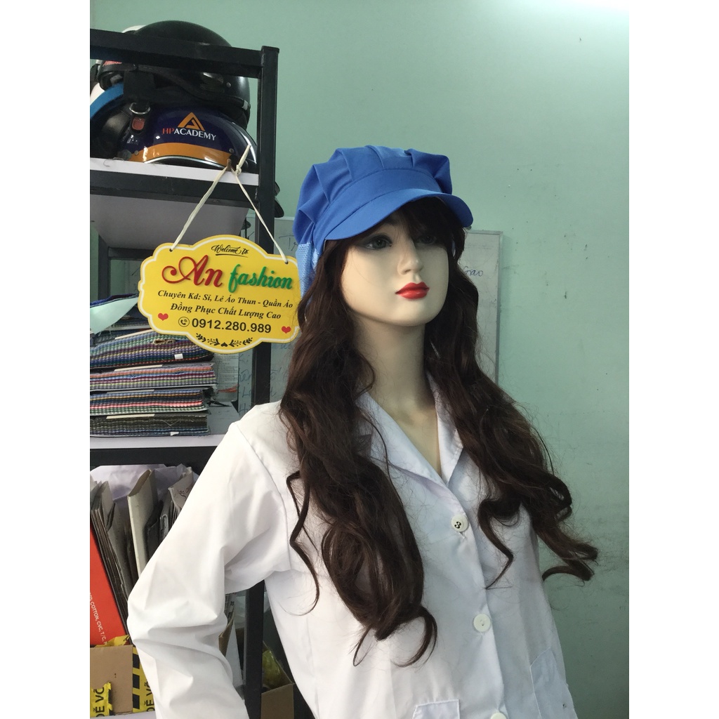 COMBO 3 NÓN KẾT XẾP LY VẢI SILK CÓ BÚI TÓC DÙNG TRONG NGÀNH THỦY SẢN, THỰC PHẨM