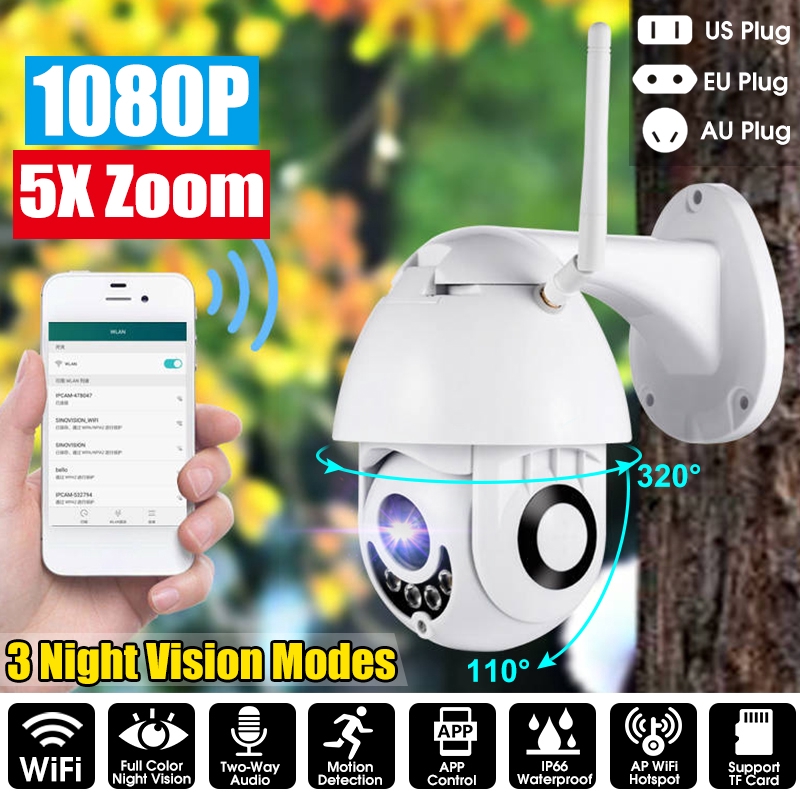 Camera Ip Wifi Không Dây Kuduer 100ft Full Hd 1080p 2mp Xoay Được, Chống Thấm Nước Ip66