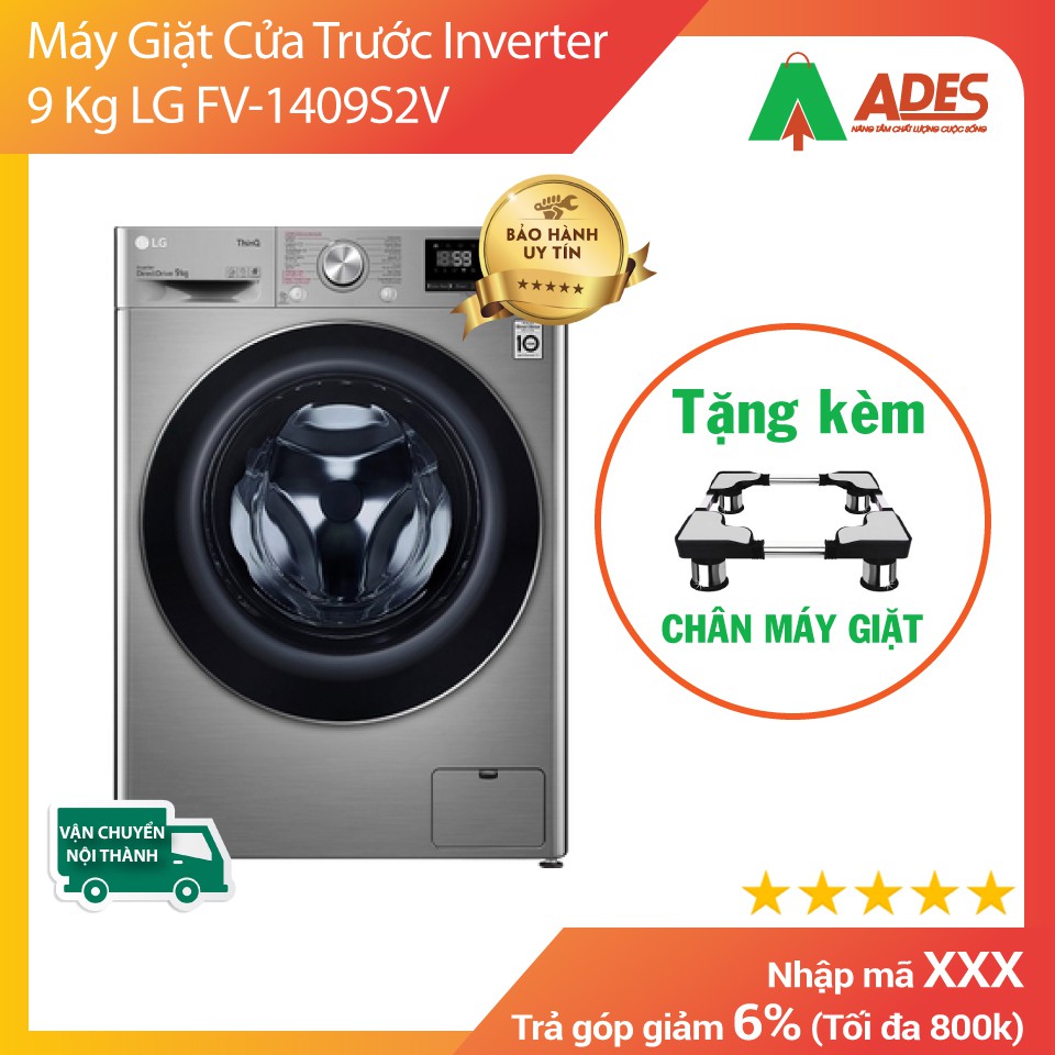 Máy Giặt Cửa Trước Inverter 9 Kg LG FV-1409S2V | Chính Hãng Giá Rẻ