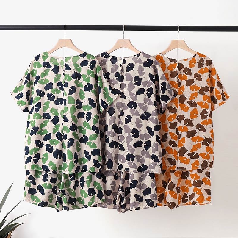 Bộ đồ nữ ZANZEA gồm áo tay cánh dơi và quần eo thun họa tiết in vintage thời trang