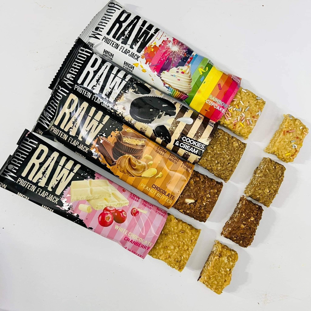 WARRIOR PROTEIN RAW, BÁNH PROTEIN NHIỀU CHẤT XƠ FIBER, PROTEIN, ÍT BÉO, BỔ SUNG NĂNG LƯỢNG TRƯỚC VÀ SAU TẬP
