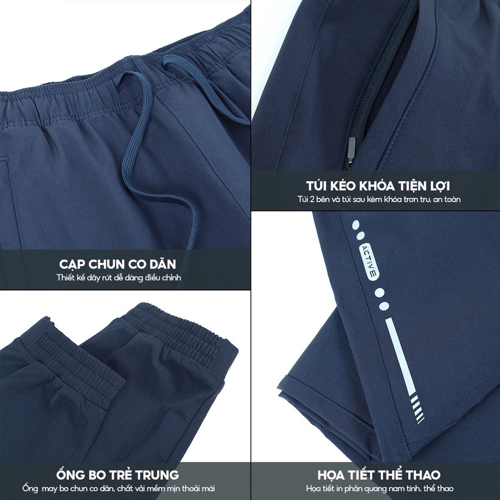 Quần thể thao nam sọc kẻ hè thu đông Chất Gió Thể Thao,Vải Dày Dặn,Co Giãn Vận Động Thoải Mái MDC2205 thương hiệu GUZADO