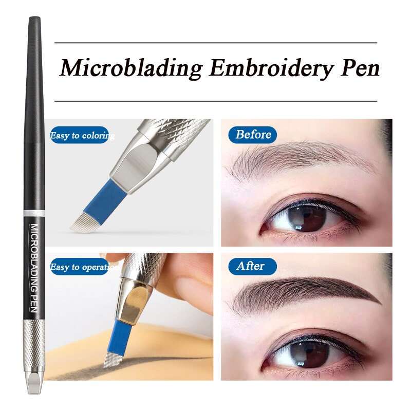 1pc Cao cấp Fog Eyebrow Pencil Thiết kế mới Dụng cụ thêu lông mày chuyên nghiệp Dụng cụ trang điểm vĩnh viễn Hướng dẫn sử dụng Bút xămMicroblade trang điểm vĩnh viễn