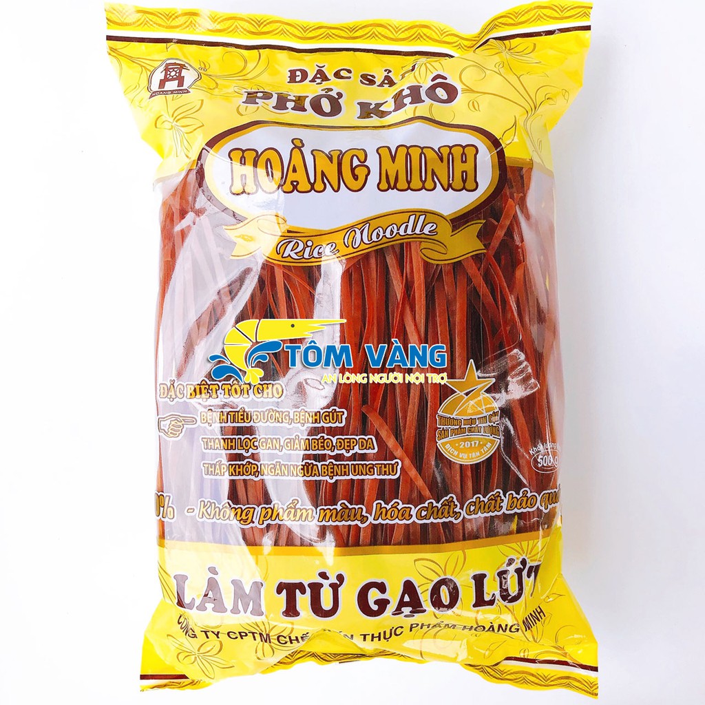 [Mã 229FMCGSALE giảm 8% đơn 500K] Phở Gạo Lứt Hoàng Minh Túi 500g - Tôm Vàng