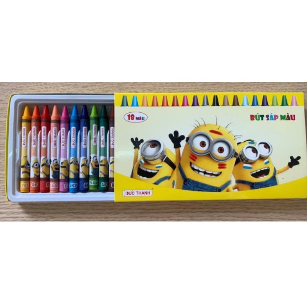 Bút sáp màu Đức Thanh - hình minion tinh nghịch - 12/ 18 màu - 1 hộp