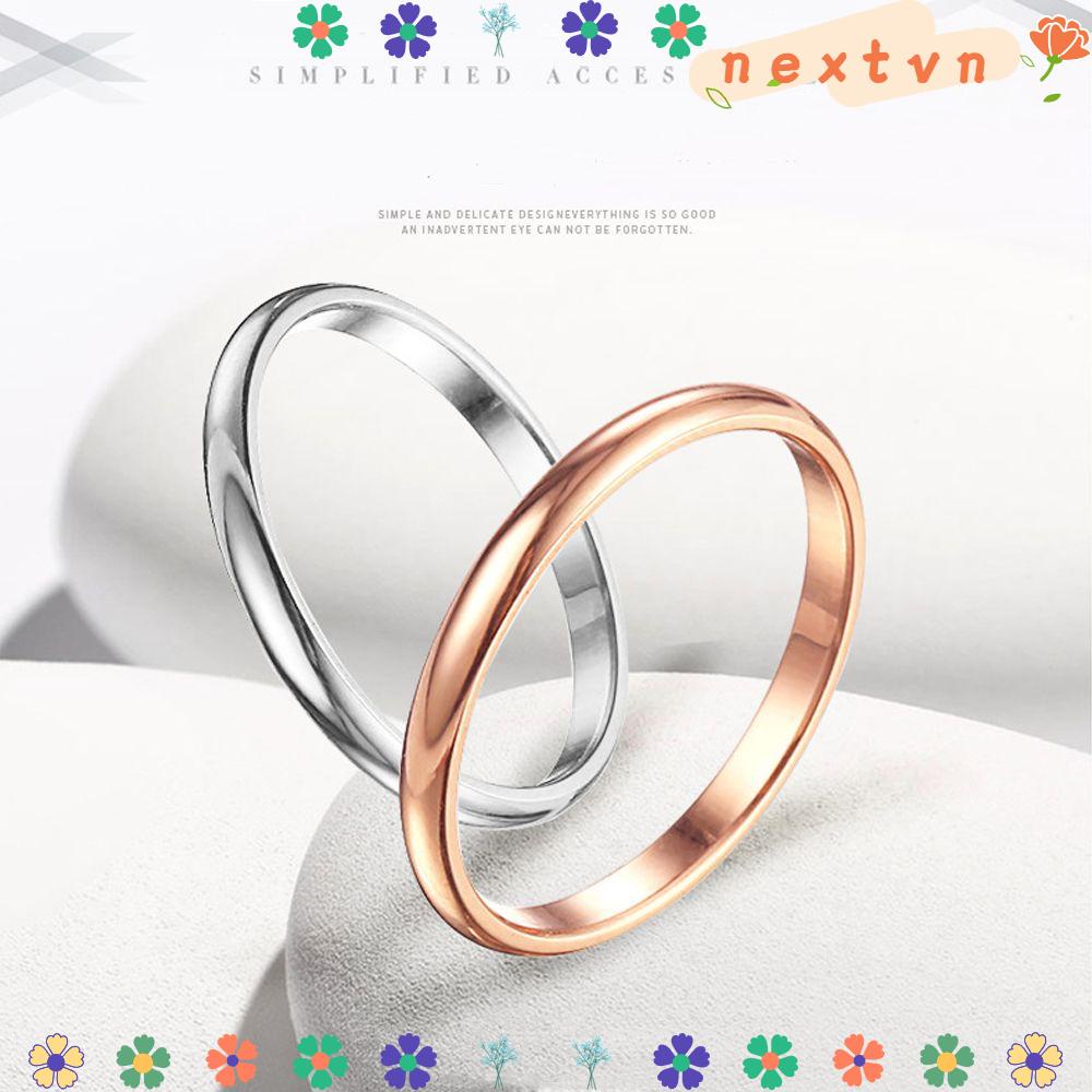 Nhẫn thép không gỉ 2mm kích thước 3-10 thời trang nữ