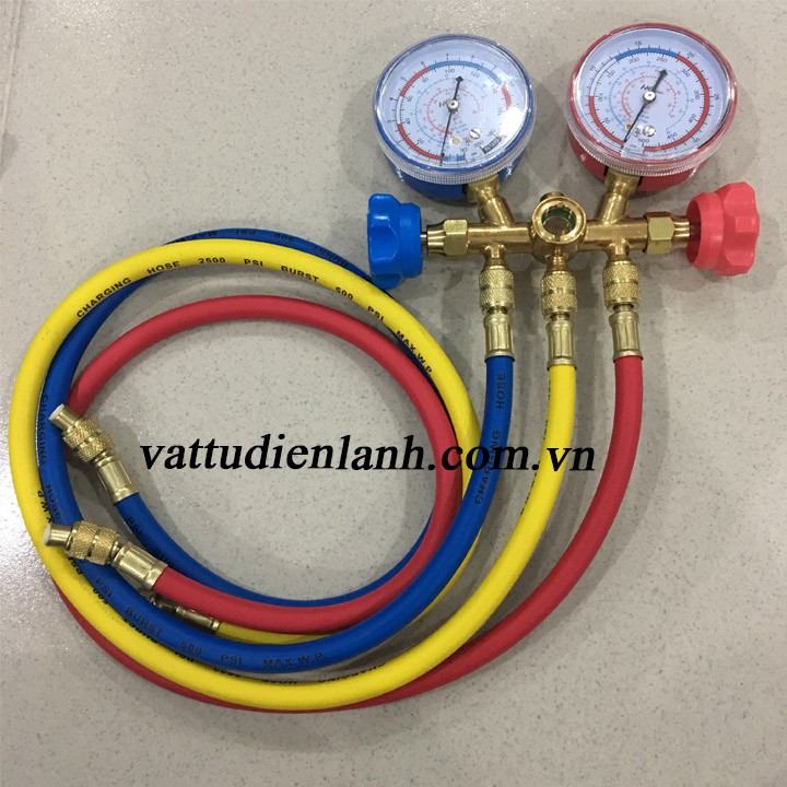 Đồng hồ đo gas đôi kèm dây nạp gas CT-536G , CT-536H,HF  (chọn đúng loại khi đặt hàng) TD