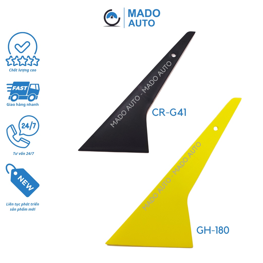 Gạt nhựa dán Film Phim cách nhiệt ô tô, dụng cụ dán Decal nhà kính lưỡi nhọn MADO AUTO Plastic Squeegee CR-G41