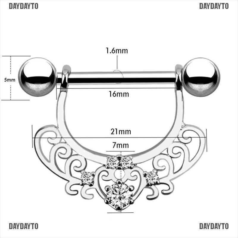 Khuyên Xỏ Lưỡi / Nhũ Hoa Bằng Thép Pha Lê