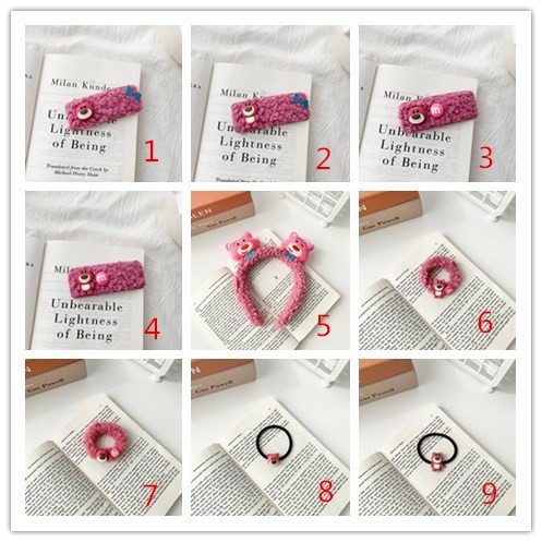 Băng Đô Cài Tóc Lông Cừu Màu Hồng Phong Cách Nhật Hàn Đơn Giản Xinh Xắn