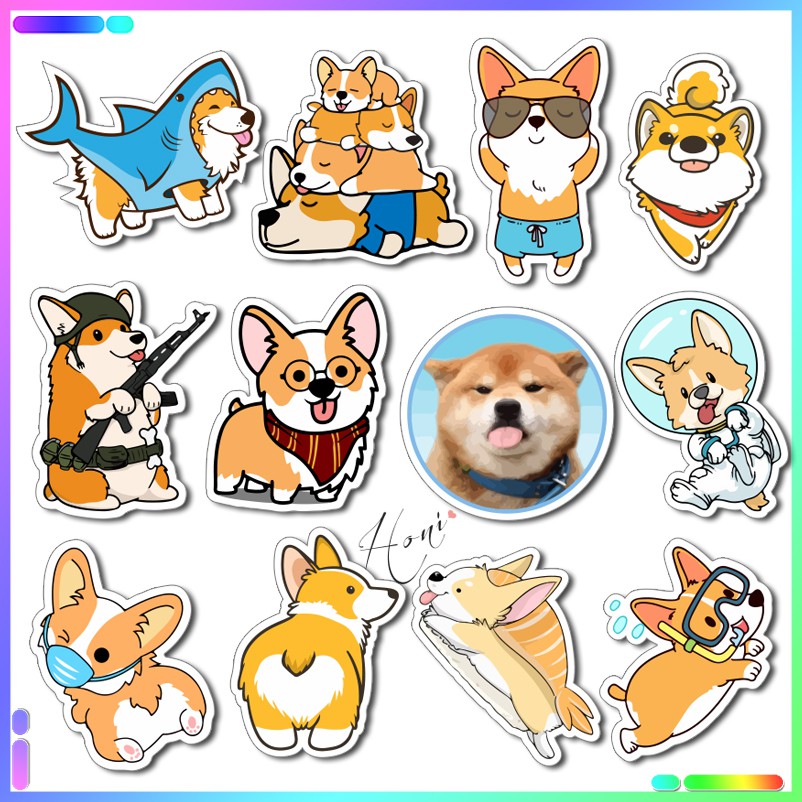 Sticker Chú Chó Corgi Siêu Dễ Thương - Sticker Chú Chó Shiba Siêu Cute