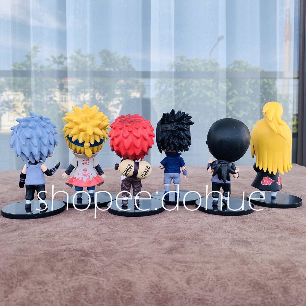 Bộ 6 Mô Hình Trong Naruto Chibi Sasuke, Kakashi, Namikaze Minato, Gaara, Deidara
