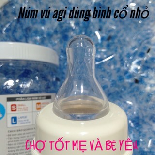 Núm Vú Bình Sữa Cổ Hẹp , Núm Ty Thay Bình Sữa Agi (đủ size S/M/L)