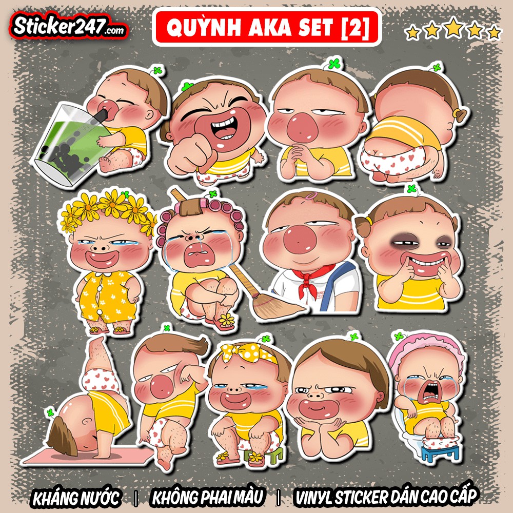 Sticker Quỳnh Aka Cute Icon [2] 𝑭𝒓𝒆𝒆𝒔𝒉𝒊𝒑 chống nước sticker dán laptop, điện thoại, đàn, mũ bảo hiểm, vali - CHA03