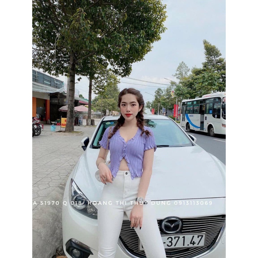 Áo len cúc ngọc xinh xắn (kèm ảnh thật,video)