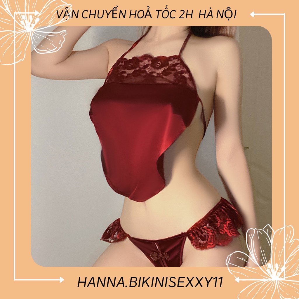 Set váy ngủ, đồ ngủ sexy,  Bộ Yếm Phối Ren Chip Sang chảnh, Hanna.bikinisexxy11 | BigBuy360 - bigbuy360.vn