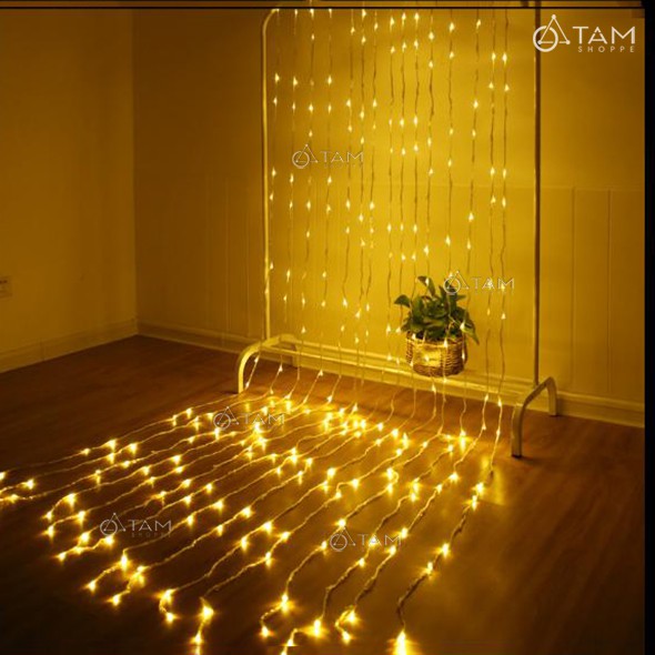Đèn rèm Led hiệu ứng thác nước chảy Vàng ấm 3mx3m L-R-THACV
