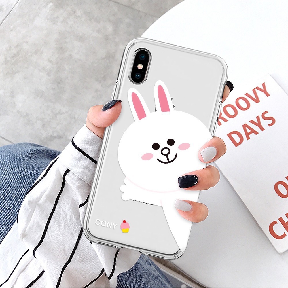 🌟2️⃣0️⃣2️⃣1️⃣🌟 Ốp điện thoại silicon in hình gấu thỏ brown cony đáng yêu cho iphone 7 plus 8/6 11 pro xr xs max - A368