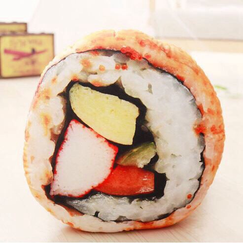 Gối ôm 3D hình miếng Sushi_gấu bông, quà tặng thú nhồi bông đồ ăn _MOMOMART