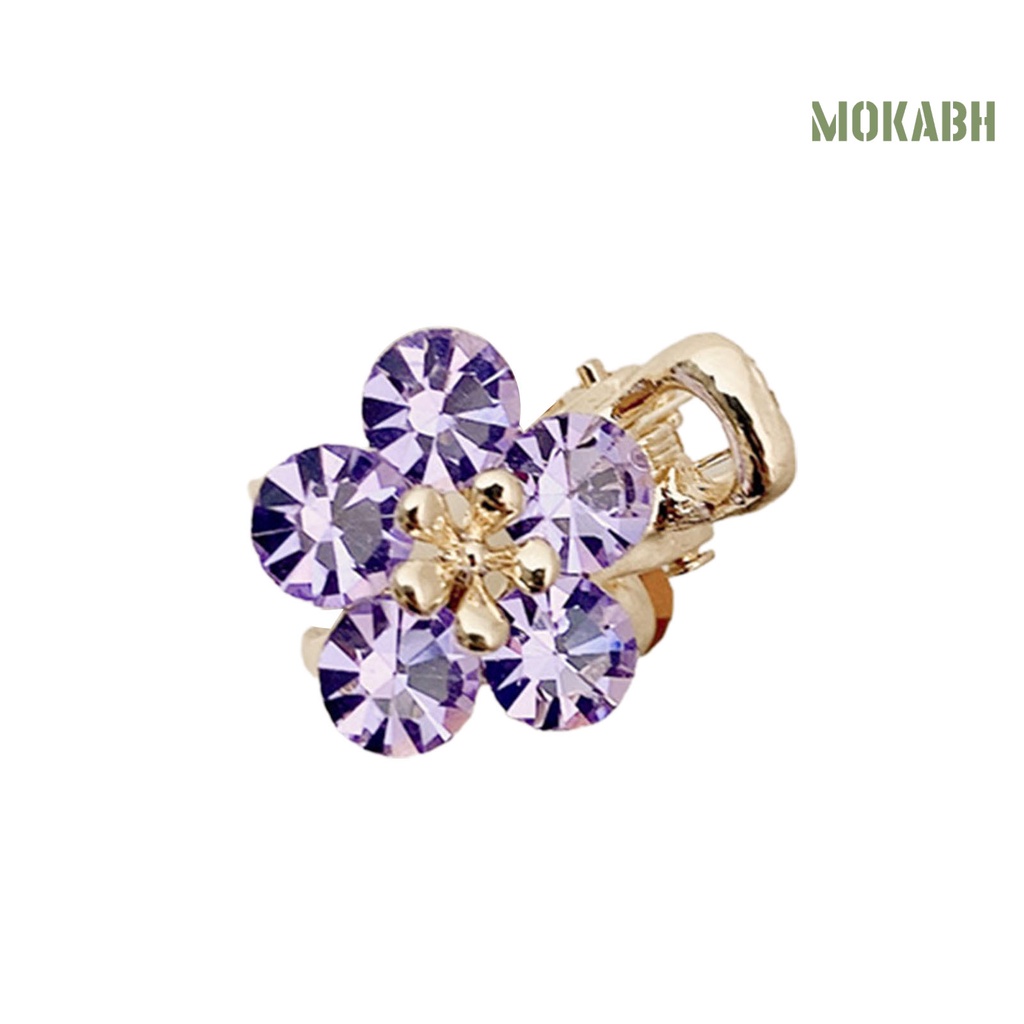 [Headpieces] Kẹp Tóc Mái Chéo Hình Hoa Đính Đá Lấp Lánh Đơn Giản Dành Cho Trẻ Em