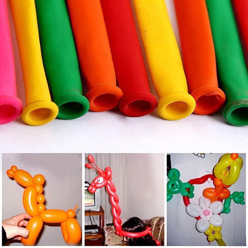 Bộ 200 bóng bay dài nhiều màu sắc khác nhau dùng tạo hình đồ chơi trang trí xinh xắn cho các bữa tiệc